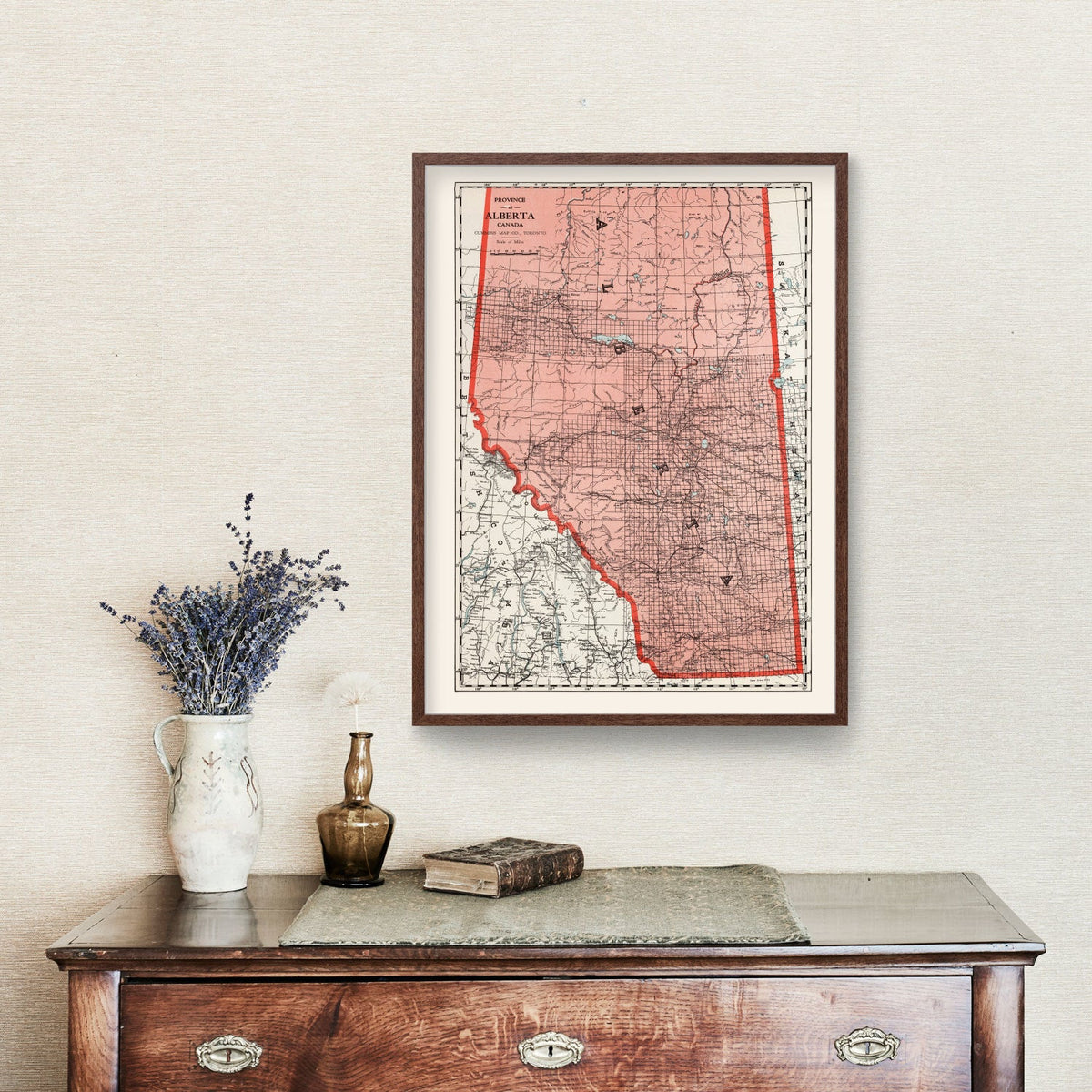 Vintage Map of Alberta Canada, 1925, photo 3 of 5