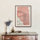 Vintage Map of Alberta Canada, 1925