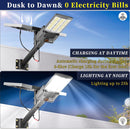 9500W Aluminum Solar Street Lights Outdoor, 500000LM High Powered Commercial Parking Lot Lights 6500K Dusk to Dawn with Remote