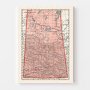 Vintage Map of Saskatchewan Canada, 1925