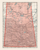 Vintage Map of Saskatchewan Canada, 1925