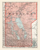 Vintage Map of Manitoba Canada, 1925