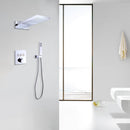 2-Spray Patterns Wall Mount Dual Shower Heads And Handheld Shower With Pressure Balance Valve in Chrome