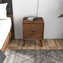 Alexandra - Night Stand With 2 Drawers - Walnut Brown by HouseOfZazla