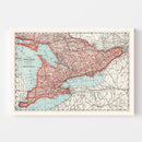 Vintage Map of Ontario Canada, 1925
