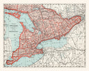 Vintage Map of Ontario Canada, 1925