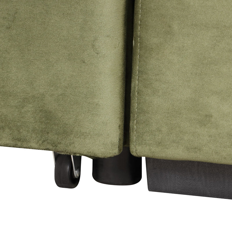 87.4" Sleeper Sofa Bed,2 in 1 Pull Out sofa bed L Shape Couch with Storage Ottoman for Living Room,Bedroom Couch and Small Apartment, Green