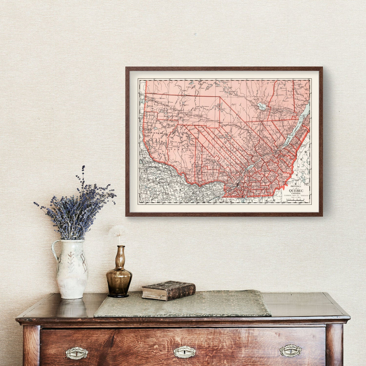 Vintage Map of Quebec Canada, 1925, photo 3 of 5