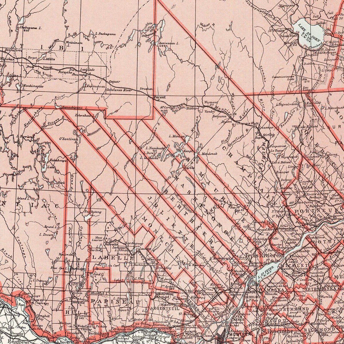Vintage Map of Quebec Canada, 1925, photo 2 of 5