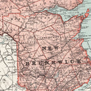 Vintage Map of New Brunswick Canada, 1925