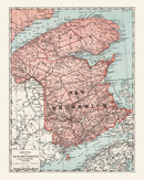 Vintage Map of New Brunswick Canada, 1925