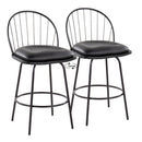 Riley - Claire Farmhouse Fixed Height Counter Stool With Swivel With Round Footrest (Set of 2) by Unique Piece Furniture