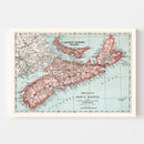Vintage Map of Nova Scotia Canada, 1925