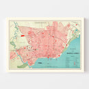 Vintage Map of Buenos Aires, Argentina 1888