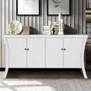 Refined Industrial 4 Door Credenza With Arc Legs & Clasps by Unique Piece Furniture