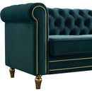 Chesterfield Velvet Sofa 84.65 inch for Living Room GREEN Color