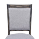 7-Piece Updated 76.9inch Extendable Trestle Dining Table Set with Removable Leaf, Kitchen Table Set with Upholstered Side Chair and Arm Chair, Set of 6, Grey