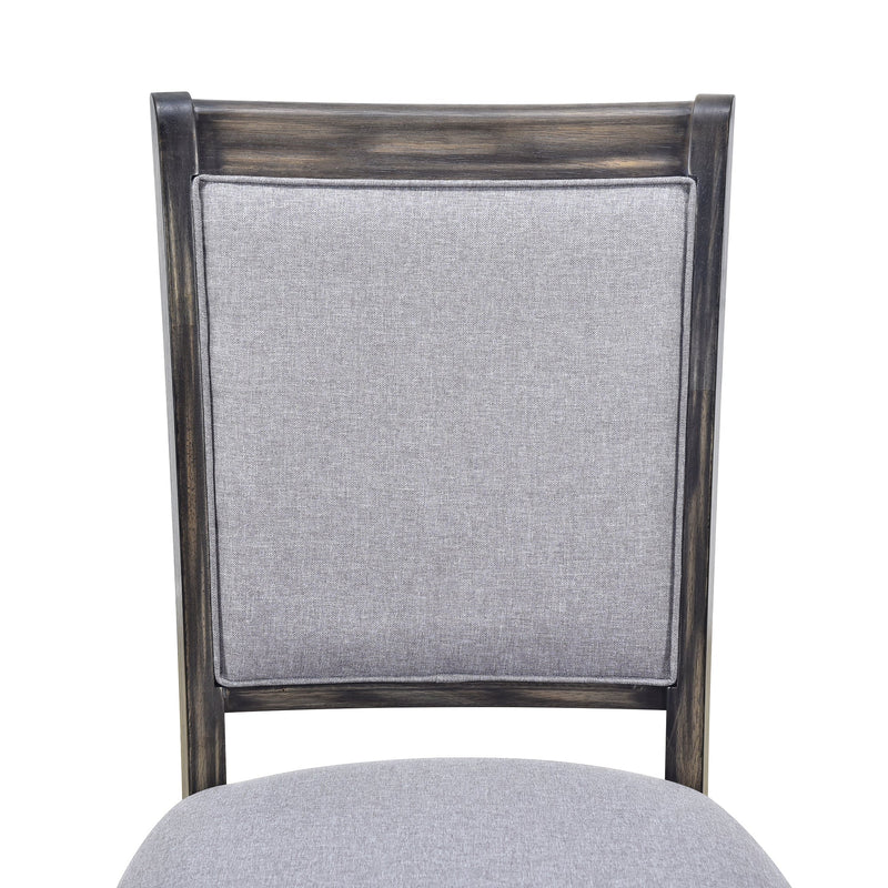 7-Piece Updated 76.9inch Extendable Trestle Dining Table Set with Removable Leaf, Kitchen Table Set with Upholstered Side Chair and Arm Chair, Set of 6, Grey