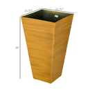 Outsunny - Outdoor Planters (Set of 3) Large Taper Planters With Drainage Holes And Plug, Faux Wood Plastic Flower Pots For Outdoor, Indoor, Garden, Patio by HouseOfZazla