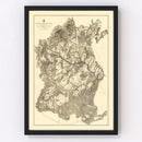 Vintage Map of the Battle of Appomattox Court House, 1869
