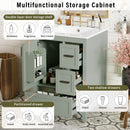 Bathroom Vanity With Sink, Soft-Close Doors, Double-Layer Shelf And 3 Drawers