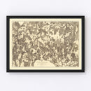 Vintage Map of the Battle of Jetersville & Sailors Creek, 1869