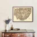 Vintage Map of the Battle of Petersburg & Five Forks, 1869