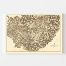 Vintage Map of the Battle of Petersburg & Five Forks, 1869