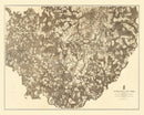 Vintage Map of the Battle of Petersburg & Five Forks, 1869