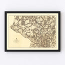 Vintage Map of the Battle of Cold Harbor, 1869