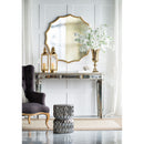 Round Sunburst Wall Mirror With, Wall Decor Mirror For Entryway Bedroom Living Room - Gold by HouseOfZazla