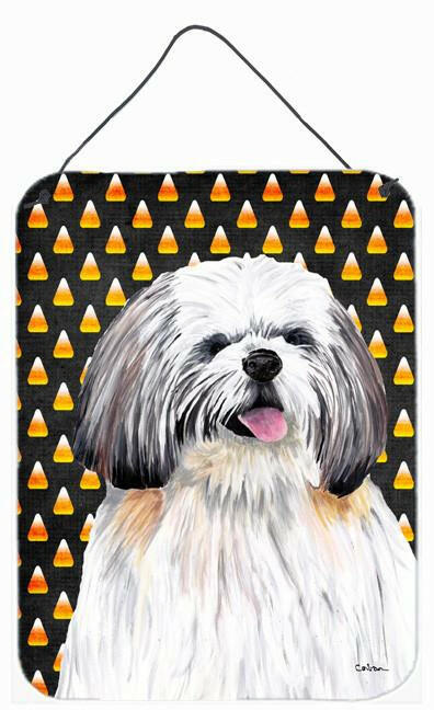 Shih Tzu Candy Corn Halloween Portrait Wall or Door Hanging Prints