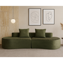 Cozy Corduroy 2-Seater Sofa with Lumbar Pillows