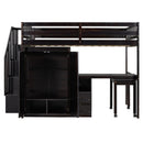 Loft Bed With Stairs, Bookshelf, Drawers, Desk & Wardrobe, Space Saving Multifunctional Furniture by HouseOfZazla