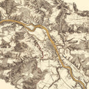Vintage Map of the Battle of Fredericksburg, 1869