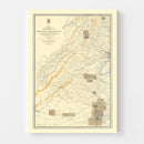 Vintage Map of the Gettysburg Pennsylvania Region, 1869