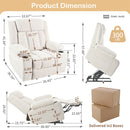 Power Lift Recliner Chair With Extended Footrest, Remote Control, Cup Holders, And Side Pockets by HouseOfZazla