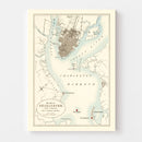Vintage Map of Charleston, South Carolina 1857