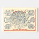 Vintage Map of the Richmond Virginia Region, 1864