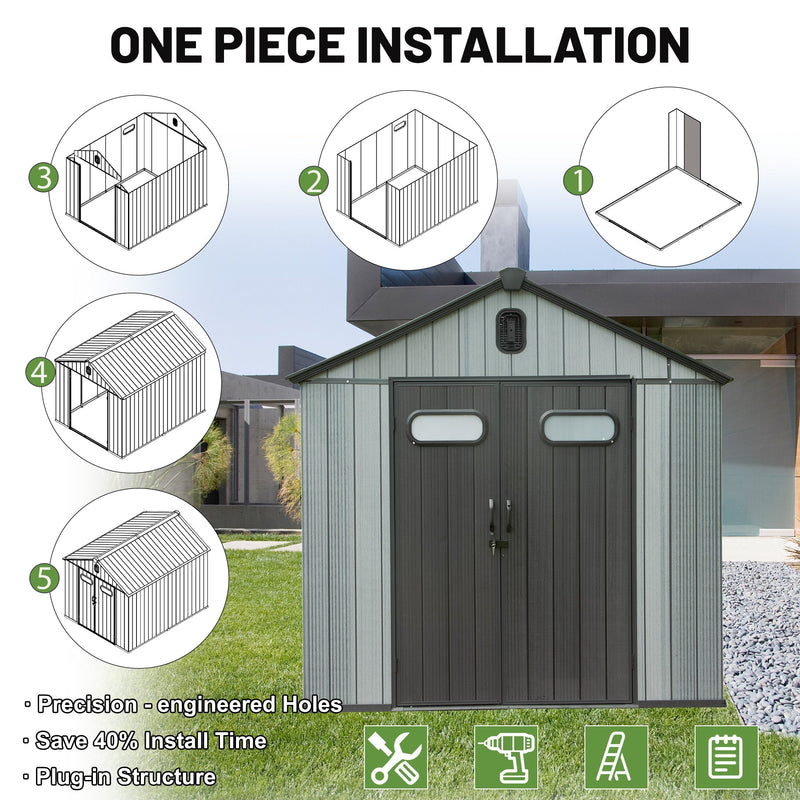8X10FT Outdoor Resin Storage Shed, photo 4 of 9