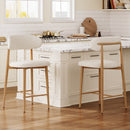 Counter Height Bar Stools Set of 2 with Curved Backrest