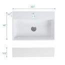 BB15-20Y-301 20"x14" Integrated Ceramic Bathroom Vanity Sink by HouseOfZazla