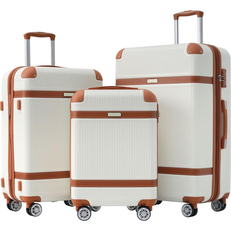 Hardshell Luggage Sets 3 Piece double spinner 8 wheels Suitcase with TSA Lock Lightweight 20"24"28"