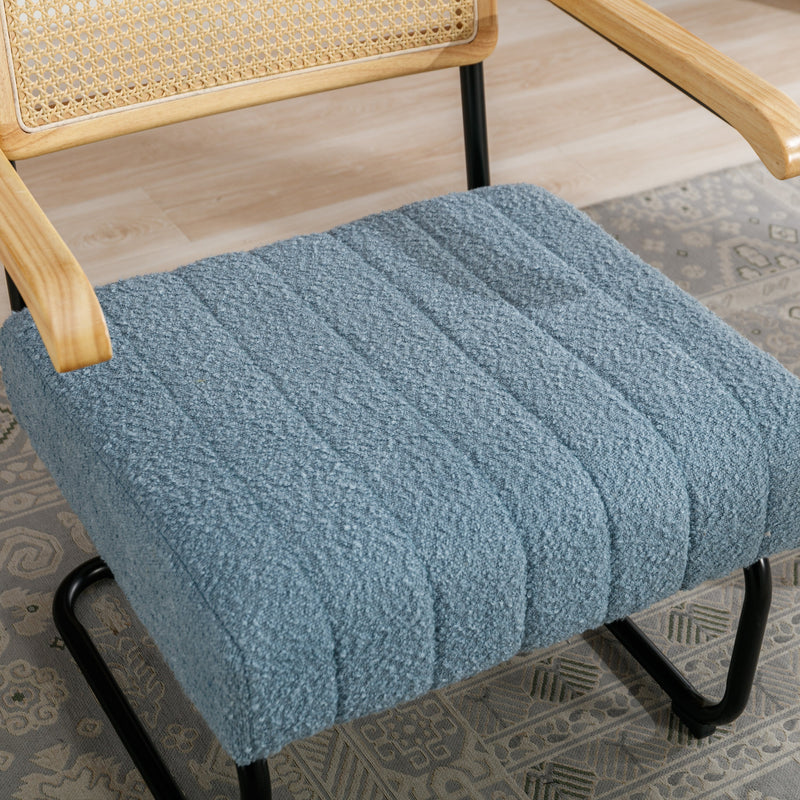 Accent Chair - Modern Industrial Slant Armchair with Metal Frame - Premium High Density Soft Single chair for Living Room Bedroom