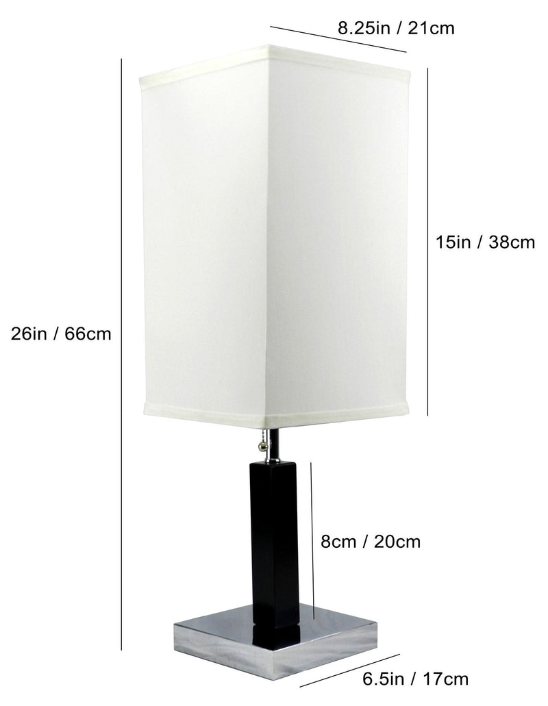 26" H BROWN SQUARE WOODEN TABLE LAMP (1PC/CTN) (0.92/5.55)