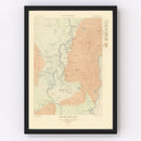 Vintage Map of Shoshone Geyser Basin  1904