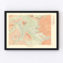 Vintage Map of Firehole Geyser Basin 1904