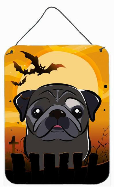 Halloween Black Pug Wall or Door Hanging Prints BB1821DS1216