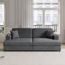 Oversized Loveseat Chaise With 2 USB Ports, 2 Cup Holders And 2 Throw Pillows by Unique Piece Furniture
