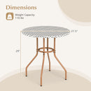 27.5 inch Outdoor Bistro Table with Heavy Duty Metal Frame and Adjustable Foot Pads-white by DirectDeals